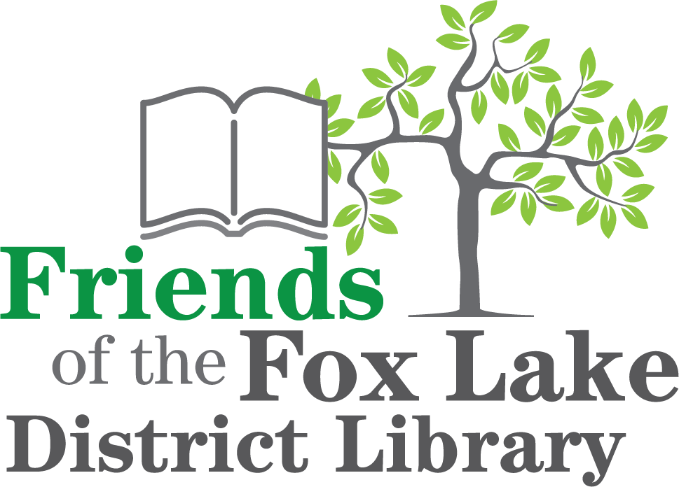 Friends of the Fox Lake District Library tree and book logo