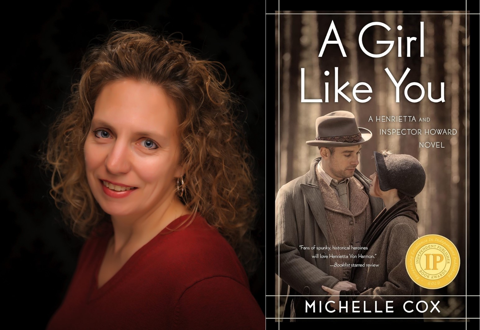 Author photo of Michelle Cox and the cover of her book "A Girl Like You"