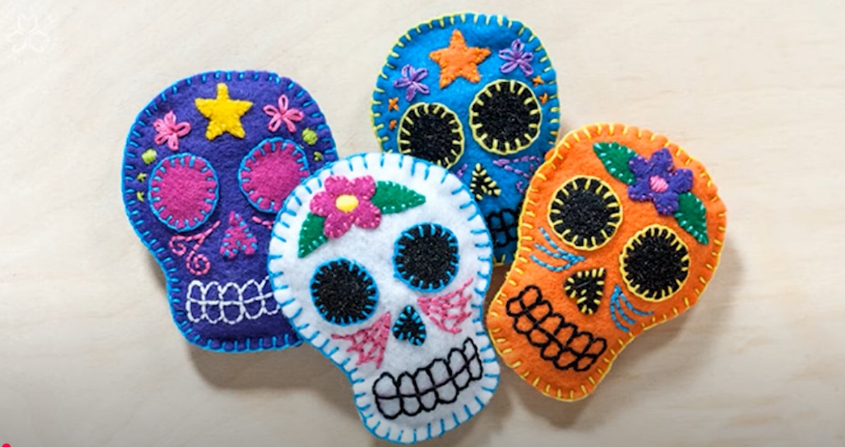 Sample of Felt Skulls from Craft Kit