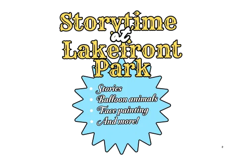 Storytime at Lakefront Park Logo